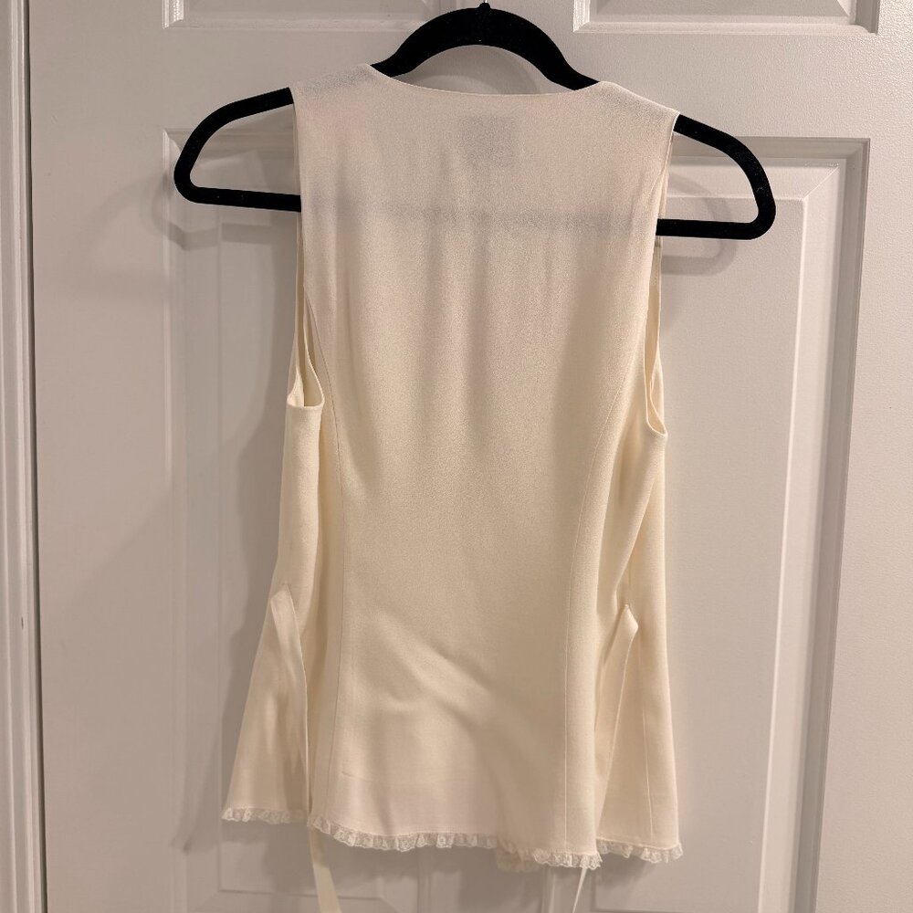 Reformation Skylar Button Front Vest Top - Cream, Size 2 - Picture 10 of 12